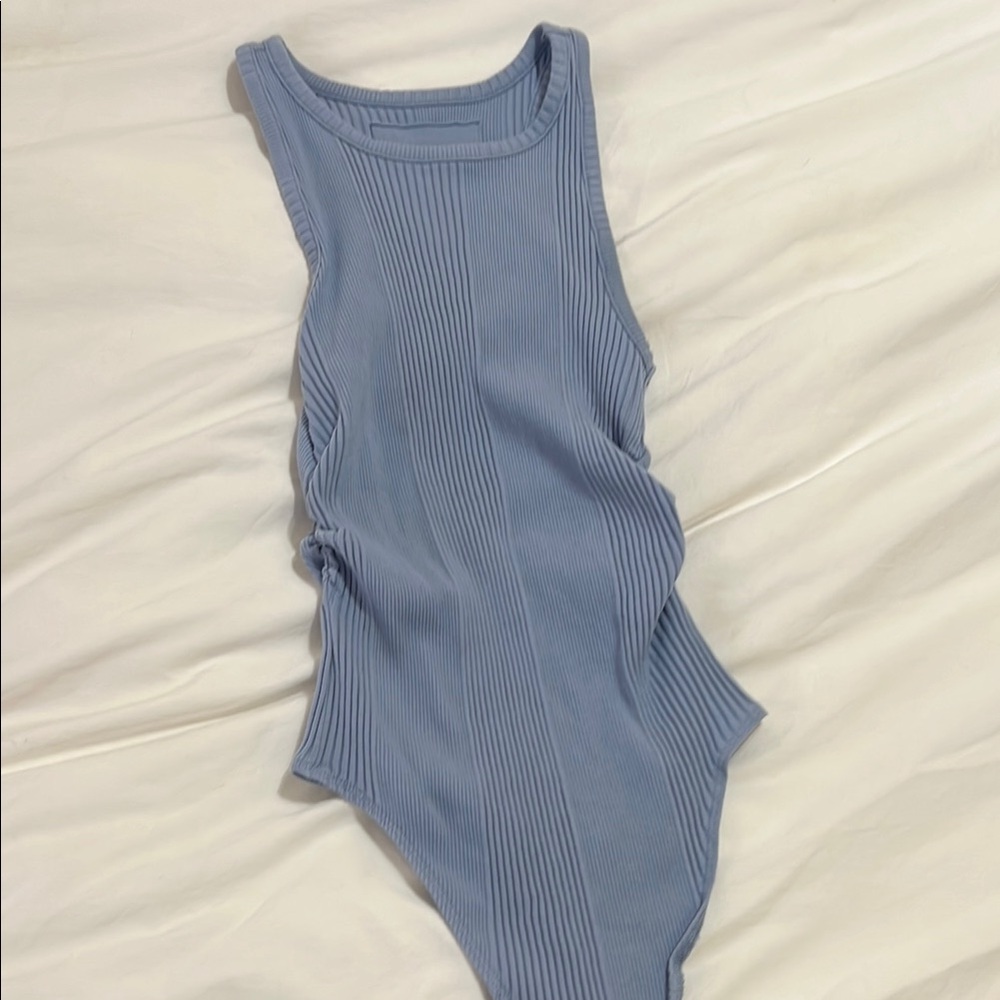 Aerie Blue Ribbed Bodysuit